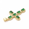 Rack Plating Brass Cubic Zirconia Pendants KK-G456-25G-04-3