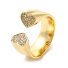 Brass Micro Pave Cubic Zirconia Open Cuff Rings RJEW-P098-13G-1