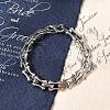 304 Stainless Steel Bone Link Chain Bracelets for Women Men BJEW-F488-65P-1