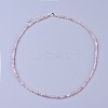 Natural Rose Quartz Beaded Necklaces NJEW-K114-B-A01-1
