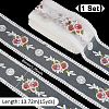 15 Yards Polyester Embroidery Flower Mesh Ribbon SRIB-GA0001-11A-2
