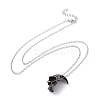 Retro Alloy Broken Half Skull Pendant Necklace for Men Women LS-NJEW-B085-04A-2
