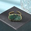 Oval Natural Turquoise Finger Rings RJEW-R009-01G-01-2