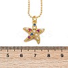 Brass Pave Cubic Zirconia and Plastic Beads Pendant Necklaces NJEW-Q041-01G-3