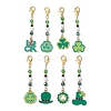 8Pcs 8 Styles Saint Patrick's Day Theme Alloy Enamel Pendant Decoration HJEW-JM02386-1