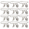12Pcs West Cowboy Steel Heavy Duty Safety Pins Brooch JEWB-CA00007-1