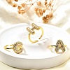 26Pcs Brass Micro Pave Clear Cubic Zirconia Open Cuff Rings RJEW-R218-01G-6