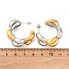 304 Stainless Steel Two Tone Stud Earrings EJEW-A136-01B-GP-5