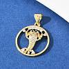 Brass Micro Pave Cubic Zirconia Pendant & Stud Earrings Sets for Women SJEW-F227-01F-G-5