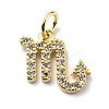 Brass Micro Pave Cubic Zirconia Charms ZIRC-F131-16G-02-1