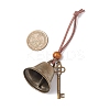 Iron Bell & Tibetan Style Alloy Key Pendant Decorations HJEW-JM03367-3
