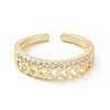 Clear Cubic Zirconia Hollow Out Heart Open Cuff Ring RJEW-E072-08-2