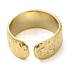 304 Stainless Steel Textured Open Cuff Ring for Women RJEW-I098-26G-3