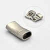 Rectangle 304 Stainless Steel Matte Magnetic Necklace Clasps STAS-N014-32-2