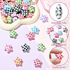Electroplate Printed Opaque Acrylic Beads MACR-CJC0004-35-1-3