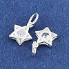 925 Sterling Silver Pave Clear Cubic Zirconia Charms STER-A049-08C-S-2