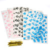 60Pcs 3 Colors Rectangle OPP Cellophane Paw Print Printed Candy Storage Bags ABAG-TA0001-74-2