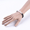 Natural Lava Rock and Gemstone Stretch Bracelets BJEW-JB03633-4