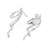 Brass Stud Earrings Findings EJEW-B063-01P-2