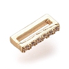 Golden Plated Brass Micro Pave Cubic Zirconia Slide Charms ZIRC-L075-61I-G-2