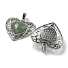 Natural Green Aventurine Peach Love Heart Pendants G-G158-01C-2