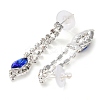 Alloy Rhinestone Rectangle Pendant Necklaces & Horse Eye Stud Earring Sets for Women SJEW-U001-01P-04-8