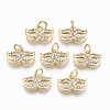 Brass Micro Pave Clear Cubic Zirconia Charms X-RJEW-T063-32G-NF-1