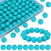 80Pcs Round Silicone Focal Beads SIL-SZ0001-24-01-1