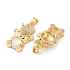 Brass Micro Pave Clear Cubic Zirconia Pendants KK-B083-40B-G-2