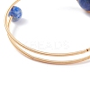 Natural Lapis Lazuli(Dyed) Round Beaded Bangle BJEW-JB07816-01-5