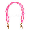 ABS Plastic Imitation Pearl Bead Chains Bag Extender Chains HJEW-TAC0090-2