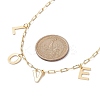 Word Love 304 Stainless Steel Charms Bib Necklaces with Brass Paperclip Chains NJEW-JN04534-2