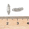 304 Stainless Steel Textured Rectangle Links Connector Charms STAS-D211-01B-P-3