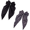 2Pcs 2 Style Polyester/Cloth Bowkont Hair Barrettes for Women Girls DIY-TA0011-57-2