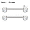 304 Stainless Steel Clear Cubic Zirconia Nipple Rings WG434B5-02-1