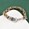 9MM 201 Stainless Steel Skull Byzantine Chain Bracelets for Men Women BJEW-B143-07ASG-3
