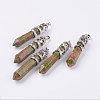 Natural Unakite Big Pointed Pendants G-G738-A-36-1