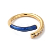 Rack Plating Brass Cubic Zirconia Open Cuff Rings for Women RJEW-S407-04A-2