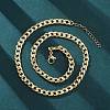 Brass Cuban Link Chain Necklaces for Women NJEW-K282-03G-1