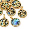 Brass Micro Pave Clear Cubic Zirconia Pendants KK-L266-03G-2