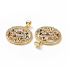 Brass Cubic Zirconia Pendants ZIRC-I062-24G-3