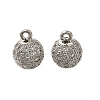 Rack Plating Brass Micro Pave Cubic Zirconia Charms KK-F883-07P-02-1