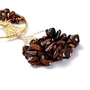 Wire Wrapped Chips Natural Tiger Eye Big Pendant Decorations HJEW-H057-03C-5