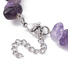 Natural Amethyst Chips Beaded Bracelet BJEW-JB09686-01-3