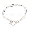 Tarnish Resistant Unisex 304 Stainless Steel Paperclip Chain Bracelets BJEW-H541-03A-P-1