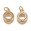 Brass Micro Pave Clear Cubic Zirconia Charms X-ZIRC-G153-23G-1