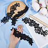 4 Pairs 2 Style Polyester & Nylon Embroidery Flower Lace Appliques DIY-GF0009-10-3