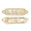 Brass Micro Pave Clear Cubic Zirconia Links Connectors ZIRC-M117-24G-2