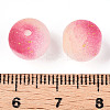 Frosted Baking Paint Crackle Glass Beads with Glitter Powder LS-DGLA-T004-01H-3