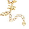 Rack Plating Brass Pave Cubic Zirconia Bear Link Chain Bracelets for Women BJEW-B109-02G-01-3